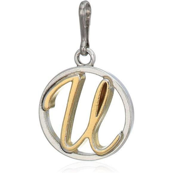Women's Initial I Two Tone Charm Sterling Silver, Expandable - Picture 1 of 2